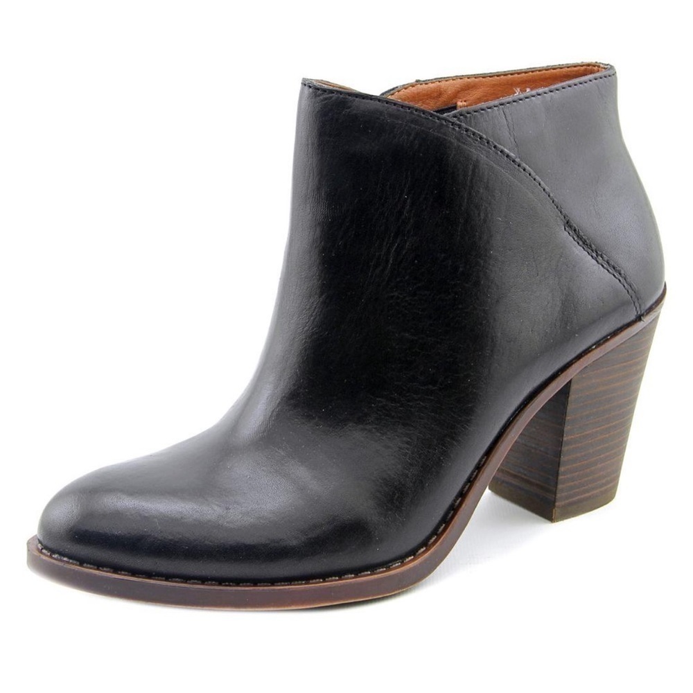 Lucky Brand Womens Black Eesa Leather Closed Toe Ankle Booties sz 6M